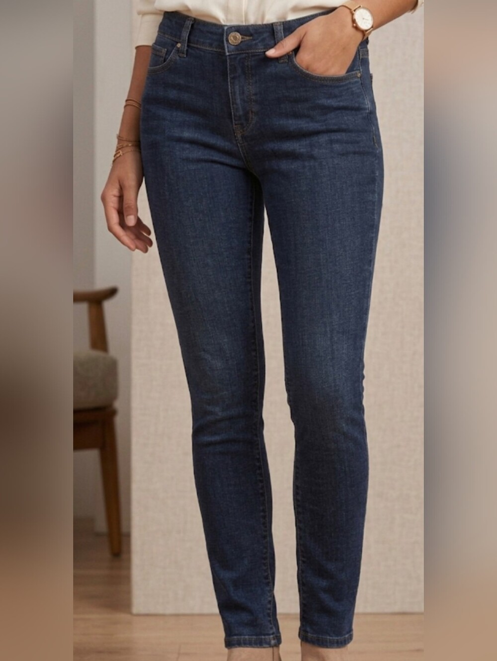 MK Women's Skinny Jeans Size 4 Dark Wash Denim Slim Fit Stretch (SKU 0079)
